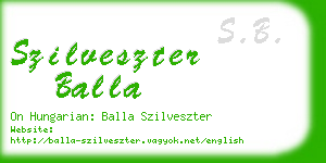 szilveszter balla business card
